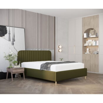 Zelená čalúnená jednolôžková posteľ s úložným priestorom s roštom 120x200 cm Noto – Maison de Rêve - Image 4