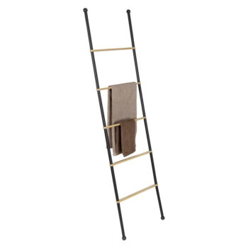 Čierny/prírodný kovový dekoratívny rebrík Bambusa - Wenko – Obrázok 4
