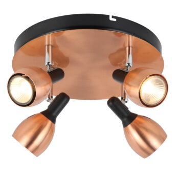 Stropné svietidlo v medenej farbe s kovovým tienidlom 35x35 cm Cross – Candellux Lighting