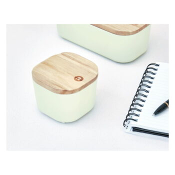 Biely úložný box s vekom z dreva paulownia iDesign Eco, 9 x 9 cm - Image 6