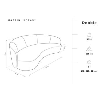 Zelená zamatová asymetrická pohovka Mazzini Sofas Debbie, ľavá - Image 7