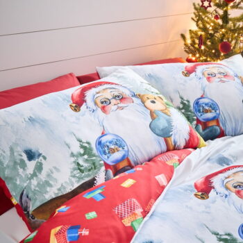 Obliečky na dvojlôžko 200x200 cm Retro Santa – Catherine Lansfield - Image 4
