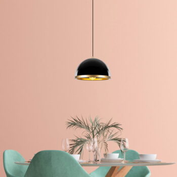 Závesné svietidlo v čiernej a zlatej farbe s kovovým tienidlom ø 30 cm Ferenci – Opviq lights - Image 4