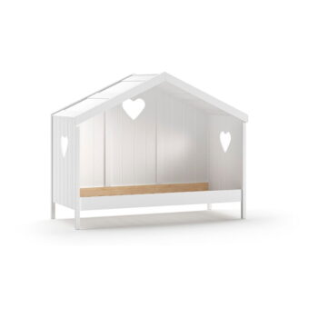Biela domčeková detská posteľ z borovicového dreva 90x200 cm AMORI – Vipack - Image 2