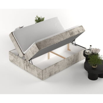 Svetlohnedá boxspring posteľ s úložným priestorom 200x200 cm Yoko – Maison de Rêve - Image 8