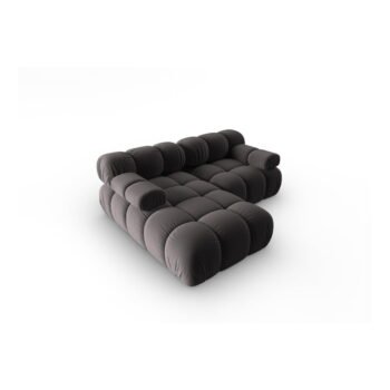 Tmavosivá zamatová pohovka 191 cm Bellis – Micadoni Home - Image 3
