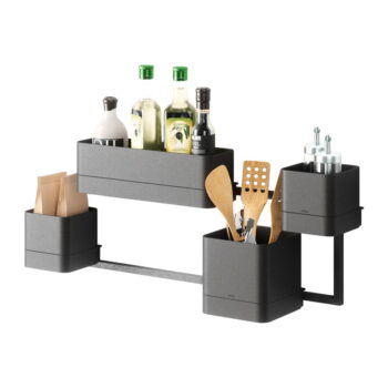 Závesné plastové kvetináče na bylinky v súprave 4 ks Cubiko – Umbra - Image 9