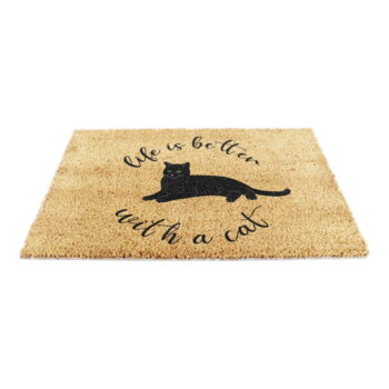 Rohožka z kokosového vlákna 60x90 cm Life Is Better With a Cat – Artsy Doormats - Image 4