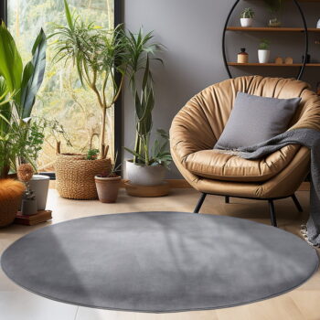 Sivý prateľný okrúhly koberec ø 200 cm Sky – Ayyildiz Carpets - Image 2