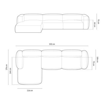 Tmavomodrá modulárna rohová pohovka (ľavý roh) Martina – Micadoni Home – Obrázok 6
