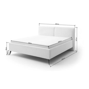 Béžová čalúnená dvojlôžková posteľ 160x200 cm Matera – Meise Möbel – Obrázok 4