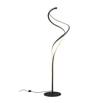 Čierna LED stojacia lampa s kovovým tienidlom (výška 160 cm) Nala – Trio Select - Image 3