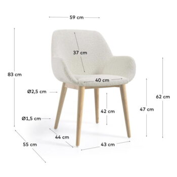 Biela jedálenská stolička Konna – Kave Home – Obrázok 3