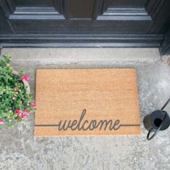 Sivá rohožka z prírodného kokosového vlákna Artsy Doormats Welcome Scribbled, 40 x 60 cm – Obrázok 2