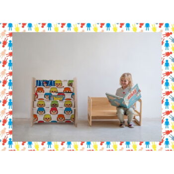 Látková detská knižnica v prírodnej farbe 60x70 cm – Playmobil - Image 2
