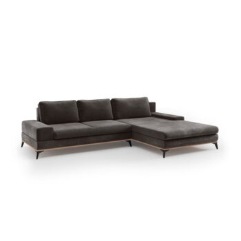 Tmavohnedá rozkladacia rohová pohovka so zamatovým poťahom Windsor & Co Sofas Astre, pravý roh - Image 2