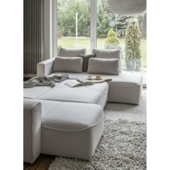 Krémovobiela rozkladacia rohová pohovka (do "U") Homely Tommy – Miuform - Image 4