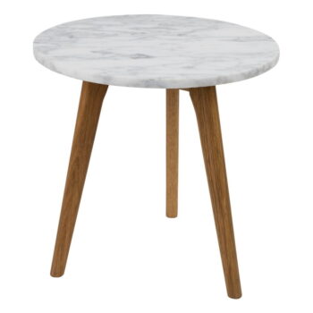 Odkladací stolík s doskou v dekore kameňa Zuiver , ø 40 cm - Image 3