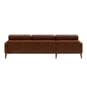 Červenohnedá kožená rohová pohovka MESONICA Musso Tufted, pravý roh – Obrázok 3