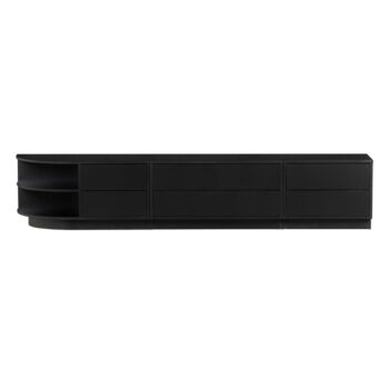 Čierny modulárny TV stolík z borovicového dreva 78x40 cm Finca – WOOOD - Image 7
