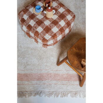 Ružovo-krémový prateľný ručne tkaný bavlnený koberec 90x130 cm Gastro Rose – Lorena Canals - Image 3