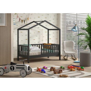 Antracitová detská posteľ z borovicového dreva 70x140 cm DALLAS – Vipack – Obrázok 4