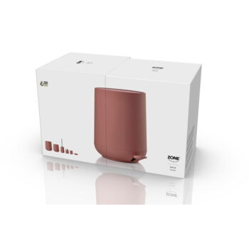 Svetločervený nášľapný plastový odpadkový kôš 5 l Nova – Zone - Image 3