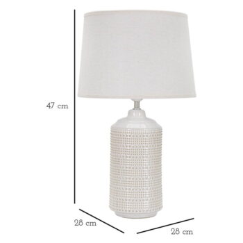 Biela keramická stolová lampa s textilným tienidlom (výška 47 cm) Point – Mauro Ferretti - Image 6