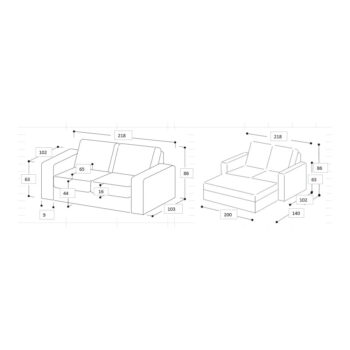 Sivá rozkladacia pohovka 218 cm Resmo - Scandic - Image 6