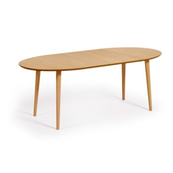 Rozkladací jedálenský stôl v dekore duba v prírodnej farbe 90x120 cm Oqui – Kave Home - Image 6