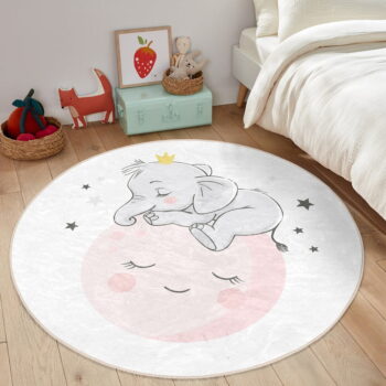 Biely detský koberec ø 80 cm Comfort – Mila Home – Obrázok 4