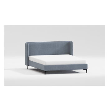 Modrá čalúnená jednolôžková posteľ s roštom 90x200 cm Basti – Ropez - Image 5