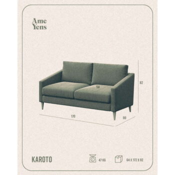 Tmavomodrá zamatová pohovka 170 cm Karoto – Ame Yens - Image 6