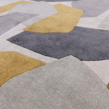 Ručne tkaný koberec z recyklovaných vlákien v okrovo žltej a sivej farbe 120x170 cm Rómy – Asiatic Carpets - Image 2