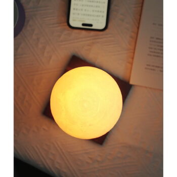 Tmavohnedá LED stolová lampa z orechového dreva (výška  13 cm) Smart LunaSpin – Gingko – Obrázok 11