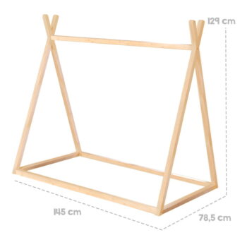Domčeková detská posteľ v prírodnej farbe 70x140 cm Montessori – Roba - Image 5