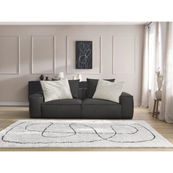 Čierna pohovka z imitácie kože 260 cm Boheme – Bobochic Paris - Image 7