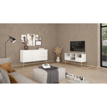 Biely TV stolík 117x61 cm Bodo – Tvilum – Obrázok 11