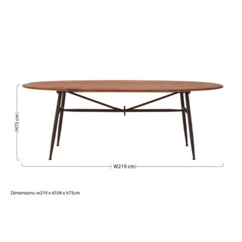 Jedálenský stôl z orechového dreva 104x219 cm New Foundry – Premier Housewares – Obrázok 5