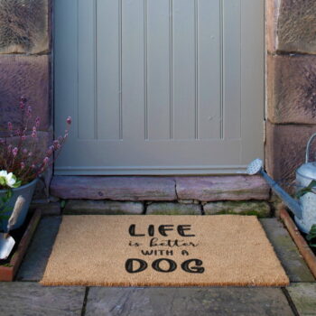 Rohožka z kokosového vlákna 40x60 cm Life Is Better With & Dog – Artsy Doormats - Image 7