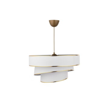 Závesné svietidlo v bielo-zlatej farbe s textilným tienidlom ø 40 cm Couper – Opviq lights