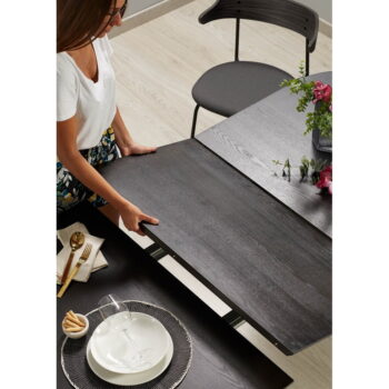 Tmavohnedý rozkladací jedálenský stôl s doskou v dekore jaseňového dreva 100x170 cm Milian – Kave Home – Obrázok 5
