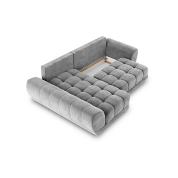 Sivá rozkladacia rohová pohovka so zamatovým poťahom Windsor & Co Sofas Nuage, ľavý roh – Obrázok 5