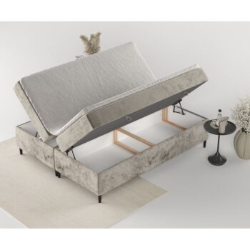 Svetlohnedá boxspring posteľ s úložným priestorom 180x200 cm Araya – Maison de Rêve - Image 10