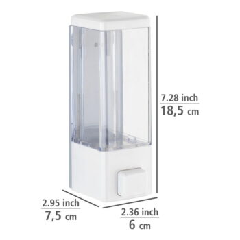 Biely nástenný plastový dávkovač mydla 320 ml Istres – Wenko – Obrázok 7