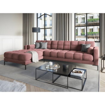 Ružová zamatová rohová pohovka Cosmopolitan Design Bali, ľavý roh - Image 8