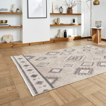 Béžový prateľný behúň s prímesou bavlny 60x170 cm Whisper – Think Rugs - Image 3