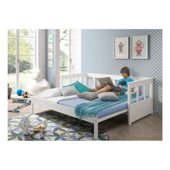 Biela rozkladacia posteľ z masívneho borovicového dreva Vipack Pino, 90/180 x 200 cm - Image 6