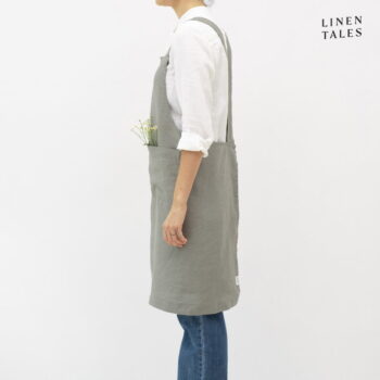 Ľanová zástera Khaki – Linen Tales - Image 3
