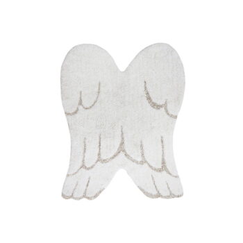 Biely prateľný ručne tkaný bavlnený detský koberec 75x100 cm Mini Wings – Lorena Canals